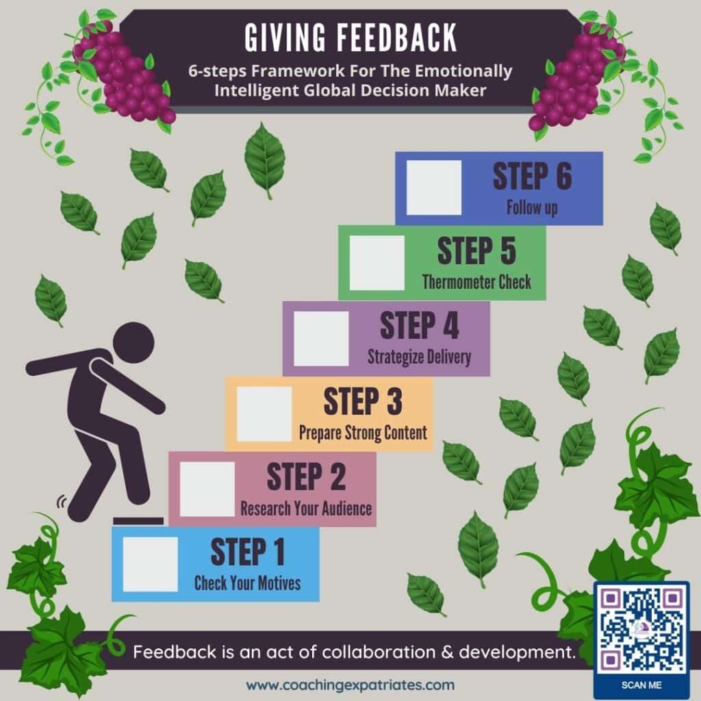 Giving feedback framework infographic
